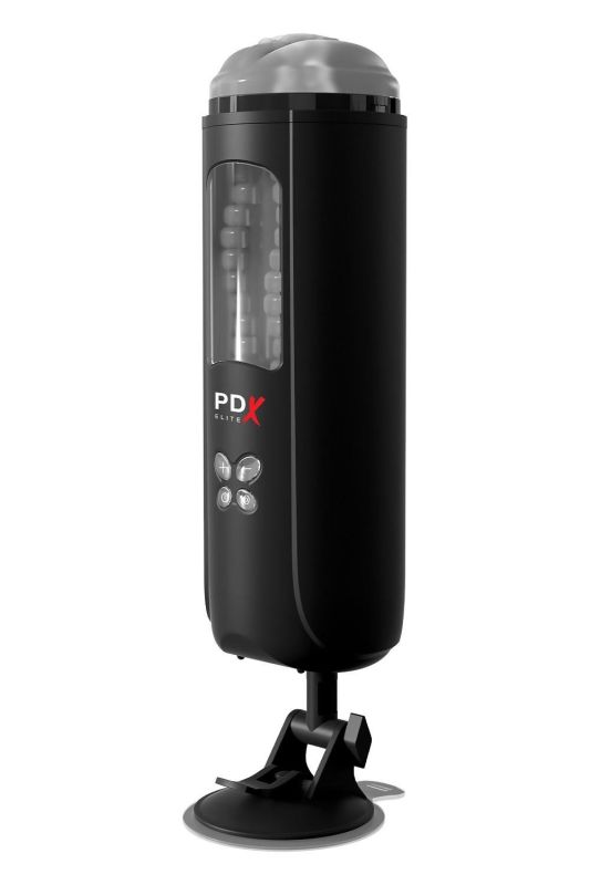 Мастурбатор вагина в колбе автоматический Pipedream PDX на присоске, с голосом, черный, 24.5 см вид 4