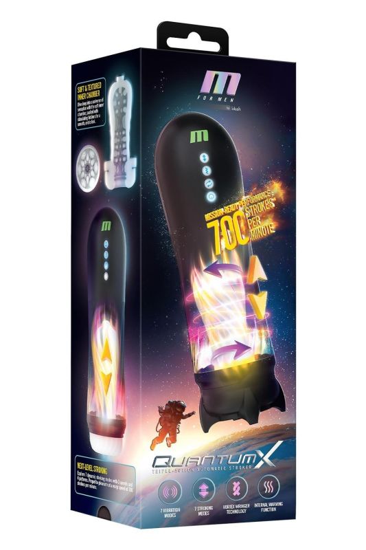 Вибромастурбатор в колбе автоматический Blush M for Men с подогревом, черный, 33 см вид 9