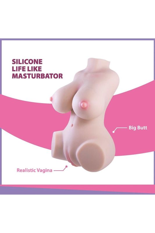 Мастурбатор торс 2 входи NMC Life Like вагін, анус і груди, 31 см вид 4