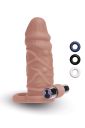 Насадка на пенис с вибропулей и 3 кольцами Size-Up реалистичная, 15 см