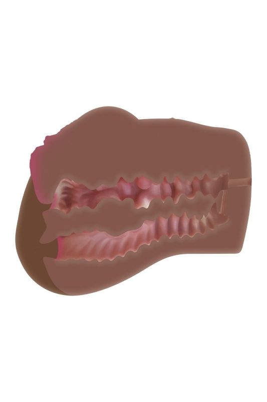 Мастурбатор анус и вагина Zero Tolerance с эрекционным кольцом, коричневый вид 10