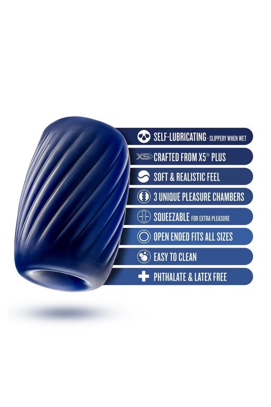 Мастурбатор самосмазывающийся Blush Rize синий, 10.1 см вид 5