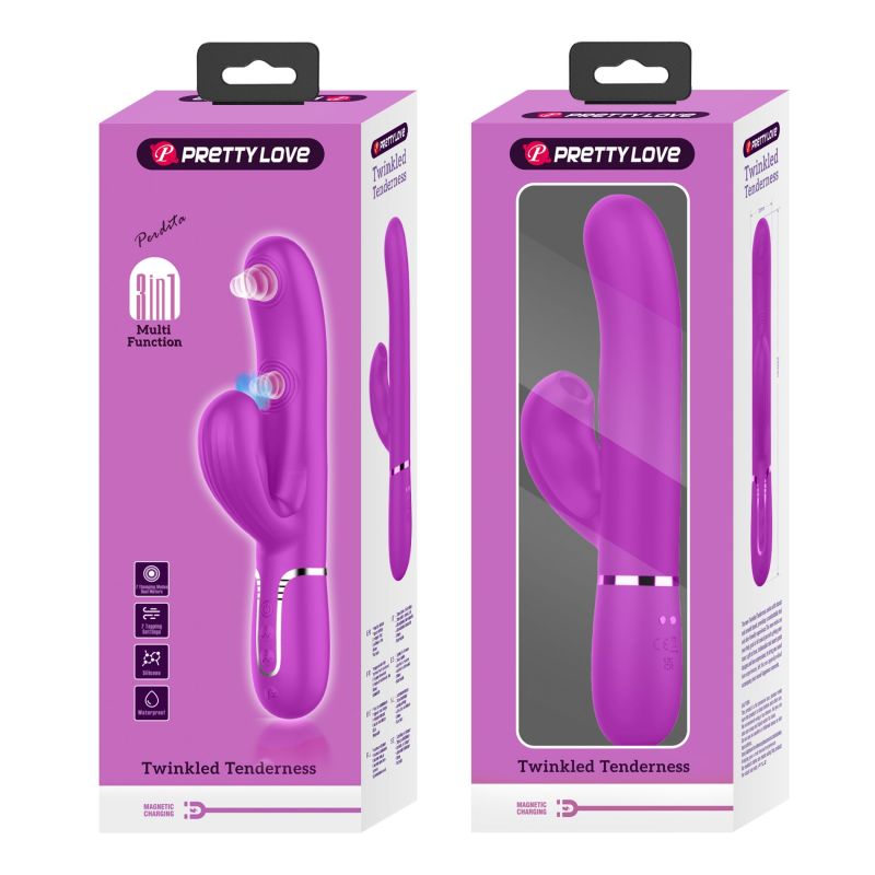 Вибратор-кролик с пульсацией PRETTY LOVE Perdita розовый, 22.8 см вид 11