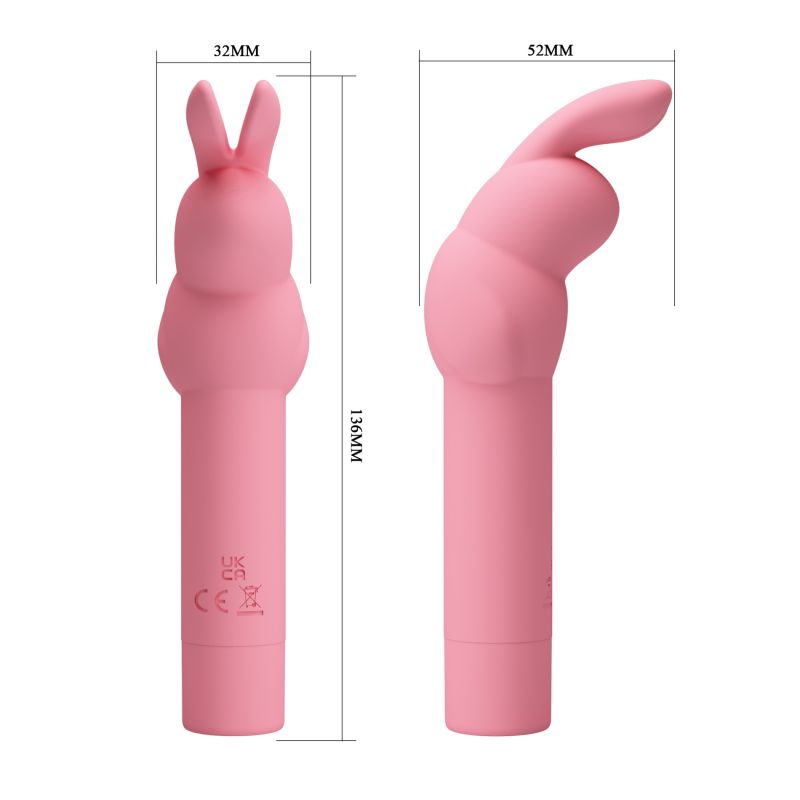 Вибратор в форме кролика PRETTY LOVE Gerardo для клитора, розовый, 13.6 х 3.2 см вид 10