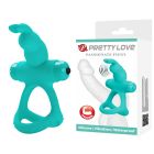 Ерекційне віброкільце з кроликом PRETTY LOVE Passionate Figgy силіконове, бірюзове вид 2