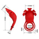 Ерекційне віброкільце PRETTY LOVE Ruben зі стимулятором клітора, червоне вид 9