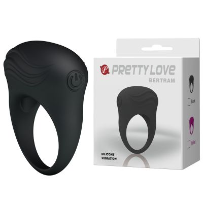 Эрекционное виброкольцо PRETTY LOVE Bertram, черное