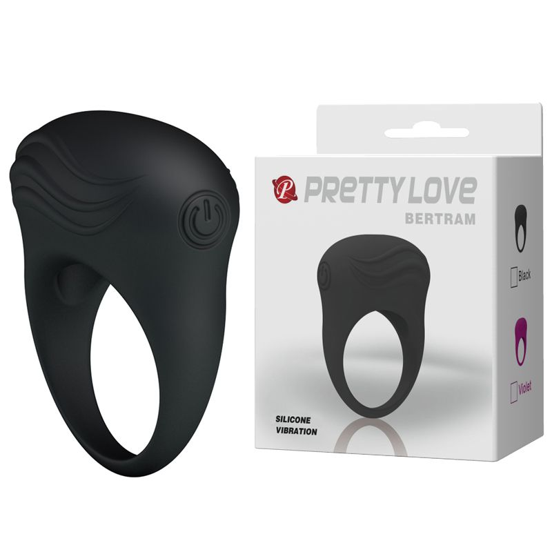 Ерекційне віброкільце PRETTY LOVE Bertram, чорне вид 2