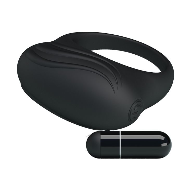 Эрекционное виброкольцо PRETTY LOVE Bertram, черное вид 6