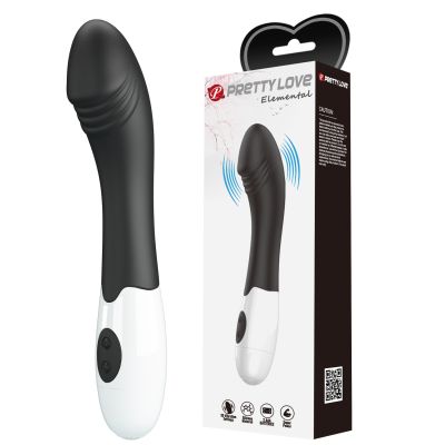 Вибратор для точки G Pretty Love Elemental Vibrator черно-белый, 19 х 3.2 см