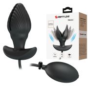 Анальна вібропробка з накачуванням Pretty Love Manson «Мушля», чорна, 9.6 х 4 см