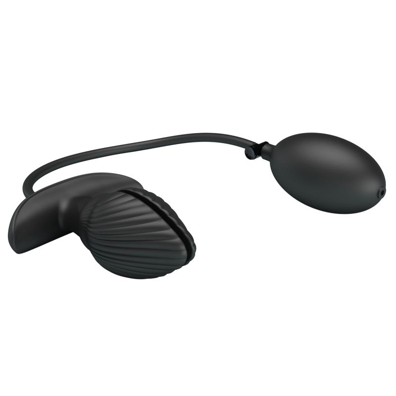 Анальна вібропробка з накачуванням Pretty Love Manson «Мушля», чорна, 9.6 х 4 см вид 5