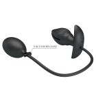 Анальна вібропробка з накачуванням Pretty Love Manson «Мушля», чорна, 9.6 х 4 см вид 6