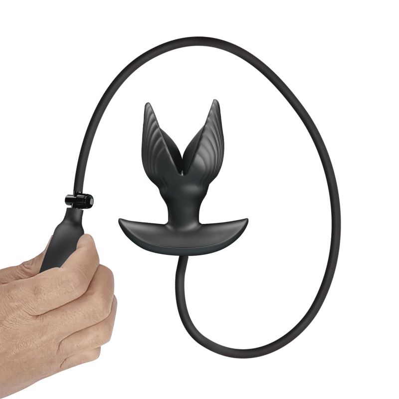 Анальна вібропробка з накачуванням Pretty Love Manson «Мушля», чорна, 9.6 х 4 см вид 7