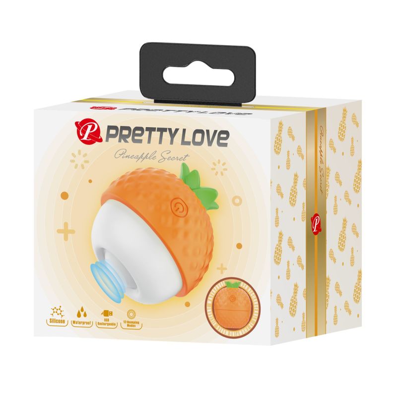 Клиторальный пульсатор PRETTY LOVE Pineapple Secret оранжевый, 5,7 х 5,1 см вид 10