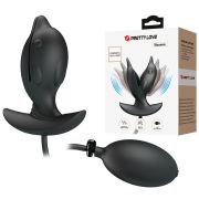 Анальная пробка с накачкой Pretty Love Hanson «Дельфин», черная, 10.6 х 4.1 см