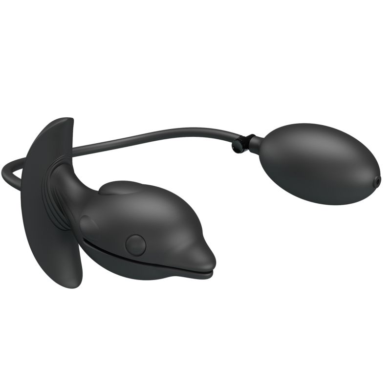 Анальная пробка с накачкой Pretty Love Hanson «Дельфин», черная, 10.6 х 4.1 см вид 4