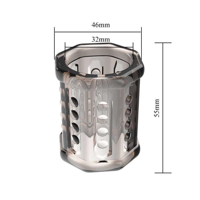 Насадка на пенис Pretty Love стимулирующая, прозрачная, 5.5 х 3.2 см вид 8