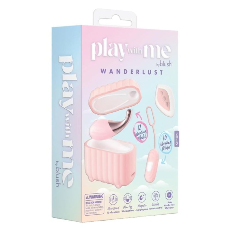 Набір вібраторів Blush Play With Me з пультом та кейсом, рожевий, 2 шт. вид 7