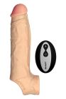 Насадка на пеніс Shaft Vibrating з вібрацією та пультом, бежева, 22.3 см вид 2