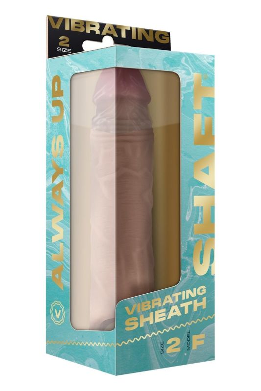 Насадка на пеніс Shaft Vibrating з вібрацією та пультом, бежева, 22.3 см вид 8