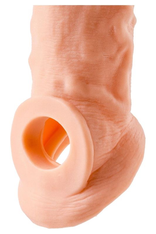 Насадка на пеніс Virgite S8, бежева, 19 см вид 5