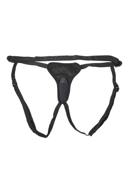 Трусики для страпону Sportsheets з вібратором чорні вид 9