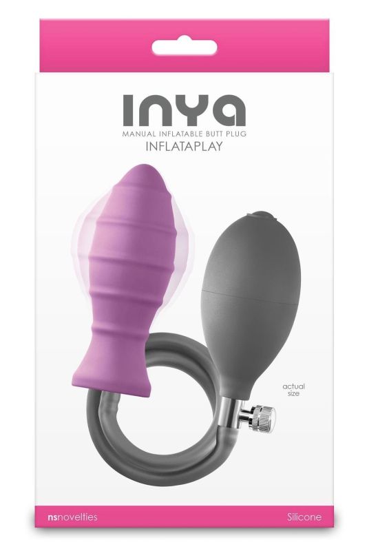 Анальная пробка NS Novelties Inya с накачкой, розовая вид 4