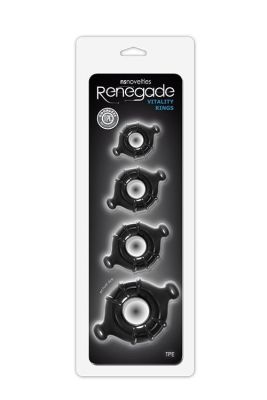 Набор эрекционных колец NS Novelties Renegade черный, 4 шт