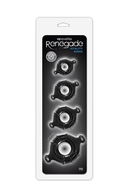 Набір ерекційних кілець NS Novelties Renegade чорний, 4 шт вид 2