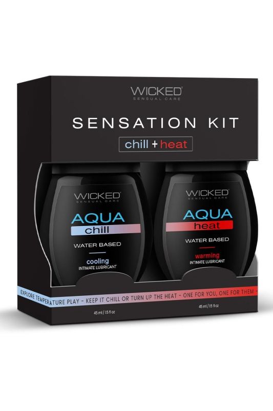 Набор лубрикантов Wicked Sensual Care Sensation Kit охлаждение и разогрев, 45+45 мл вид 2