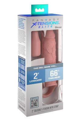 Насадка на пенис Pipedream Fantasy X-tensions Elite бежевая, 21 см