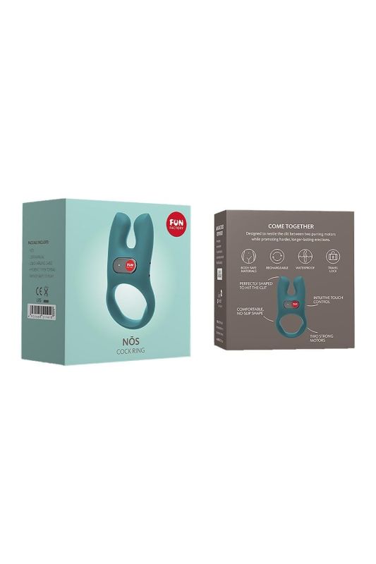Ерекційне віброкільце Fun Factory Nos бірюзове, 8 см вид 9