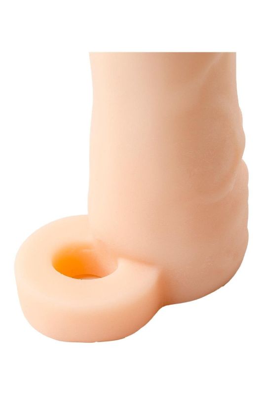 Насадка на пенис Virgite S9 бежевая, 16.4 см вид 5