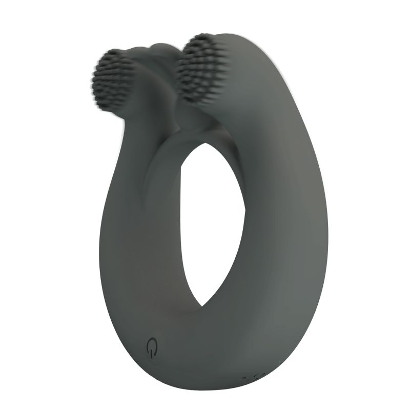 Віброкільце зі стимулюючими виступами Pretty Love Dahlia та вушками, сіре вид 5