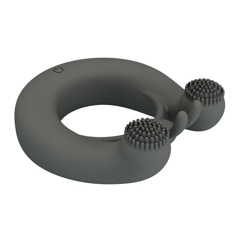 Віброкільце зі стимулюючими виступами Pretty Love Dahlia та вушками, сіре вид 9