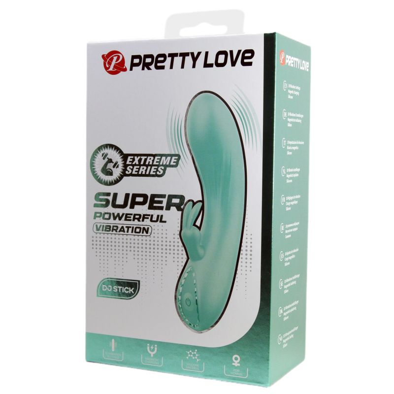 Вибратор-кролик PRETTY LOVE DJ Stick бирюзовый, 12.7 х 2.7 см вид 10