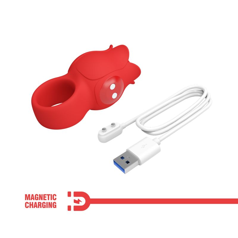 Насадка, що вібрує, на палець PRETTY LOVE JAE квітка, червона вид 9