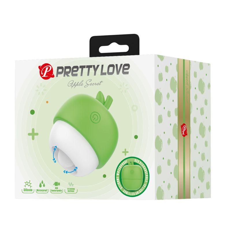 Кліторальний стимулятор із язичком Pretty Love APPLE Secret, зелений вид 12