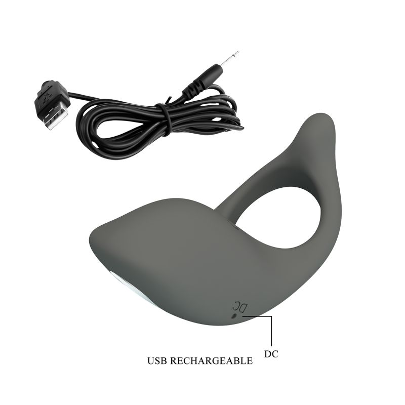 Эрекционное кольцо Pretty Love Gemma серое вид 9