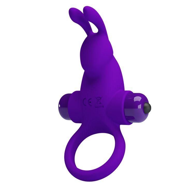 Кільце ерекційне у вигляді кролика Pretty Love Vibrant Penis Ring 1 фіолетове вид 2