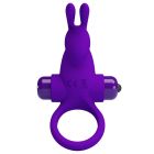 Кільце ерекційне у вигляді кролика Pretty Love Vibrant Penis Ring 1 фіолетове вид 3