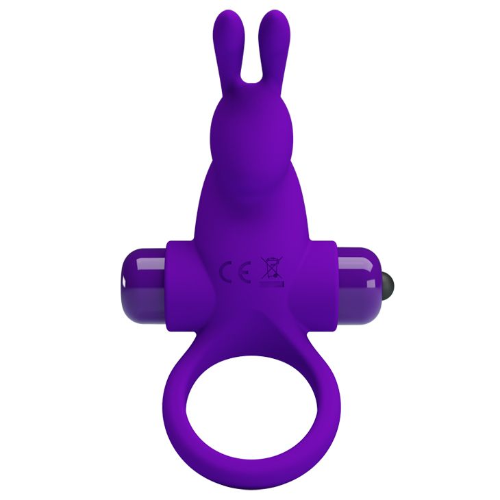 Кільце ерекційне у вигляді кролика Pretty Love Vibrant Penis Ring 1 фіолетове вид 3