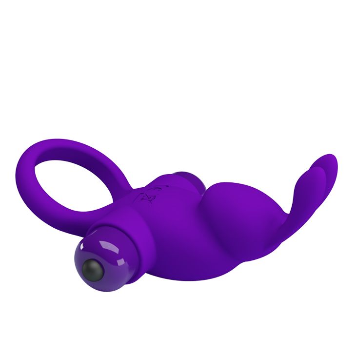 Кільце ерекційне у вигляді кролика Pretty Love Vibrant Penis Ring 1 фіолетове вид 5