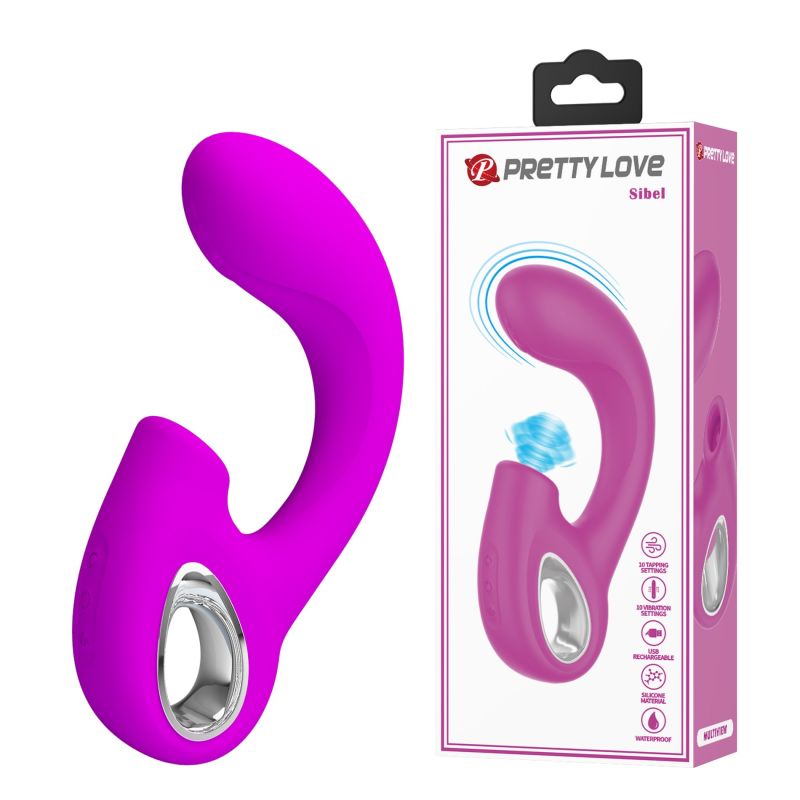 Вибратор для точки G Pretty Love Sibel с клиторальным стимулятором, розовый вид 2