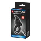 Эрекционное виброкольцо с кроликом Pretty Love Bunny III двойное, чёрное, 9.7 х 4 см вид 9