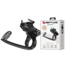 Ерекційне віброкільце Pretty Love Bull Warior з кліторальною стимуляцією, чорне