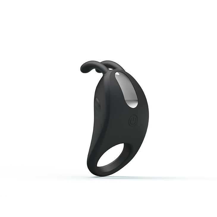 Ерекційне віброкільце Pretty Love Rabbit Vibrator з кліторальною стимуляцією, чорне вид 2