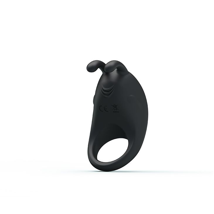 Ерекційне віброкільце Pretty Love Rabbit Vibrator з кліторальною стимуляцією, чорне вид 4