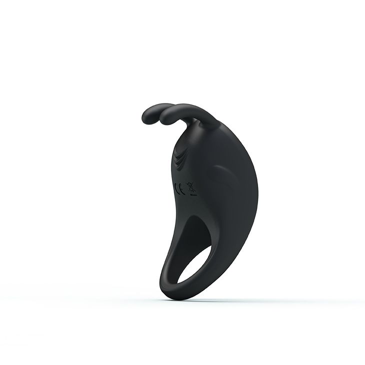 Ерекційне віброкільце Pretty Love Rabbit Vibrator з кліторальною стимуляцією, чорне вид 5